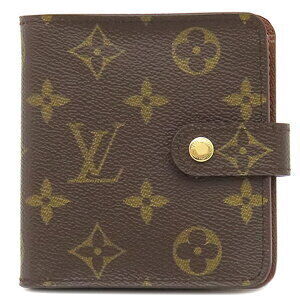 Louis Vuitton Compact Zip Bi fold Wallet Monogram Canvas Brown